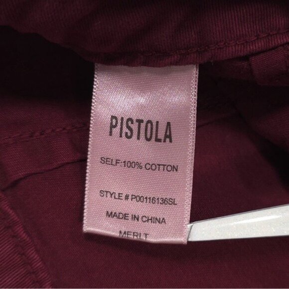 Pistola‎ X Revolve Tammy High Rise Trouser Merlot Burgundy Exposed Button Fly 30 - Picture 16 of 16